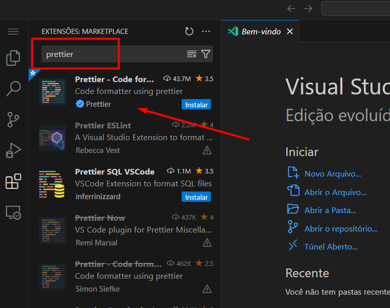 Configuração do Prettier